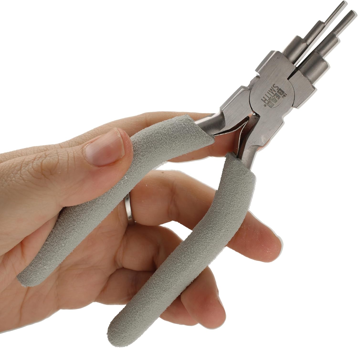 The Beadsmith Wire Looping Pliers – Create 6 Sizes (Ranging 2-9mm) of Loops & Jump Rings, 6" long (150mm), Polished Steel Head & Cushioned Comfort Handle - Image 5