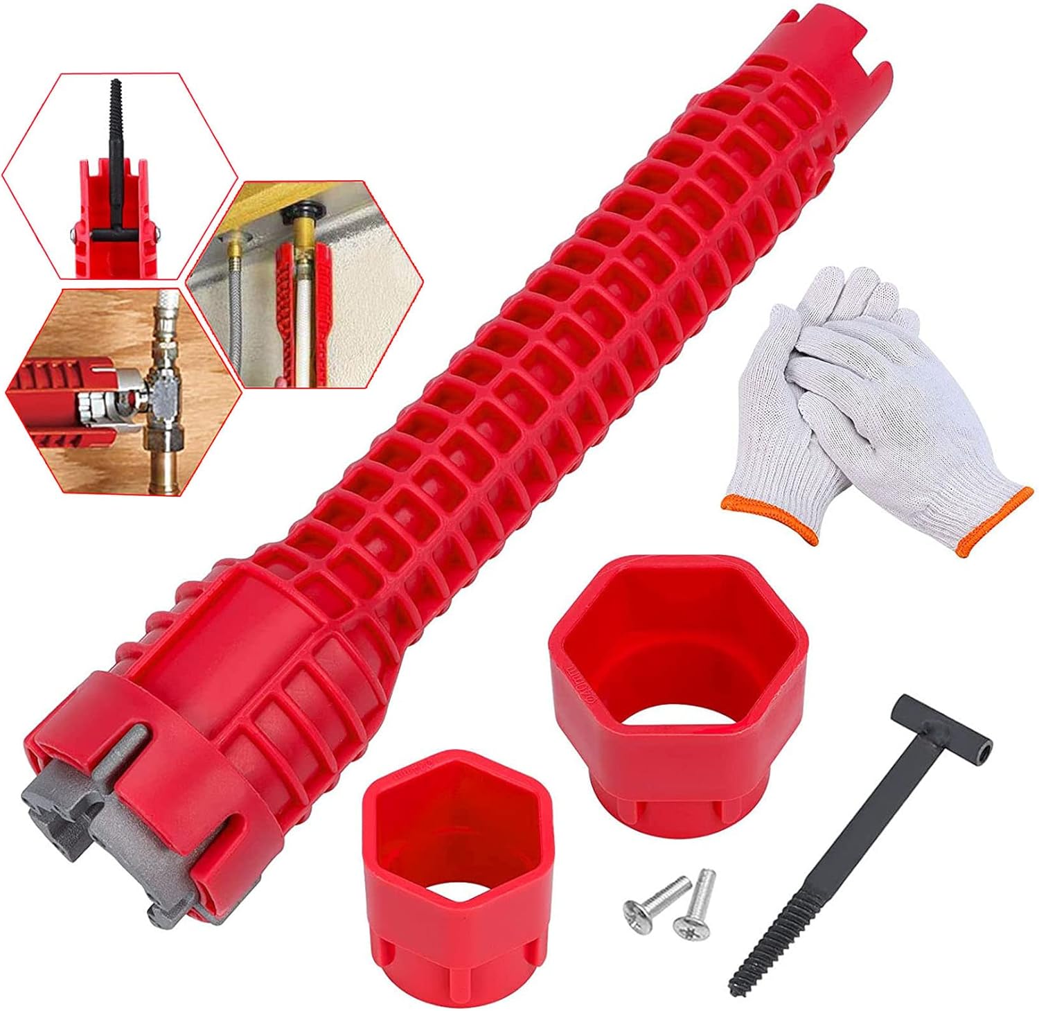 Sink Faucet Installer Socket Wrench Kit,8 in 1 Multifunctional Faucet