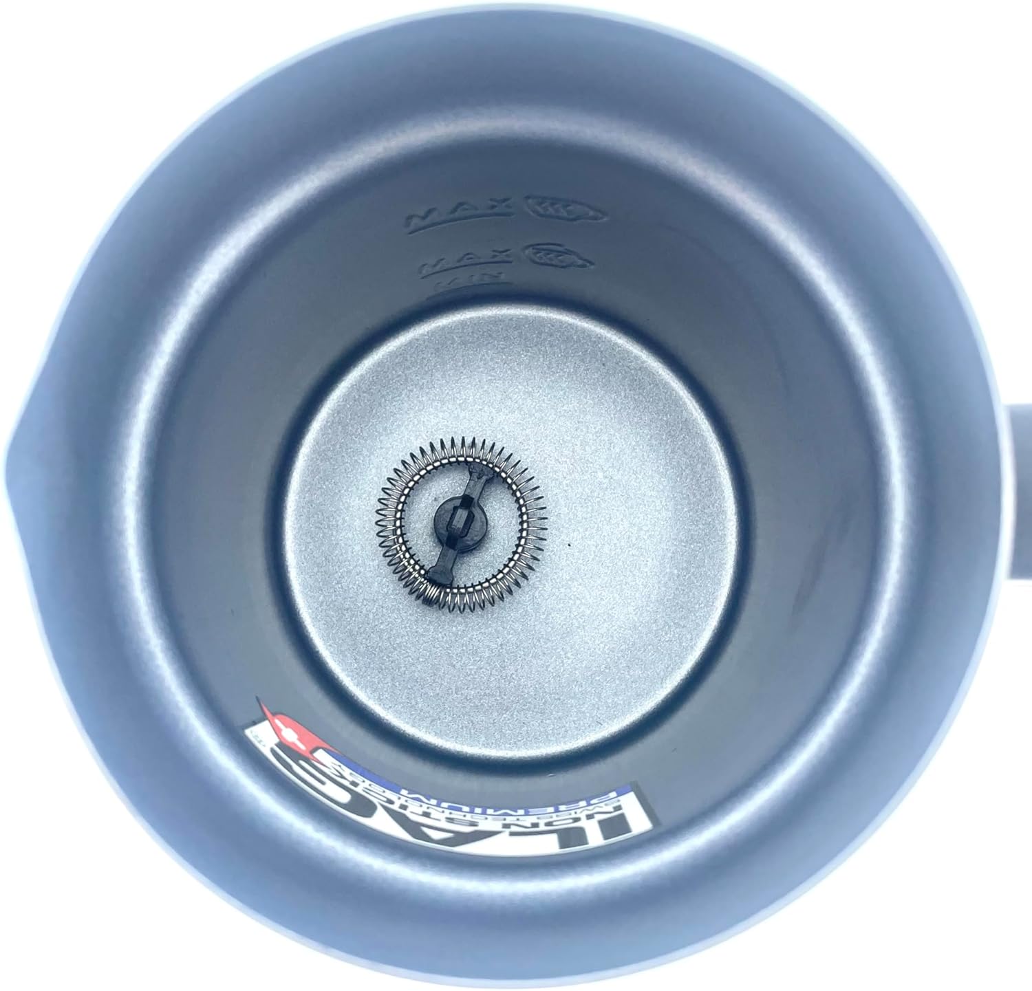 Wewnątrz view of the Silvercrest SMA 500 F1 Milk Frother showing the whisk attachment