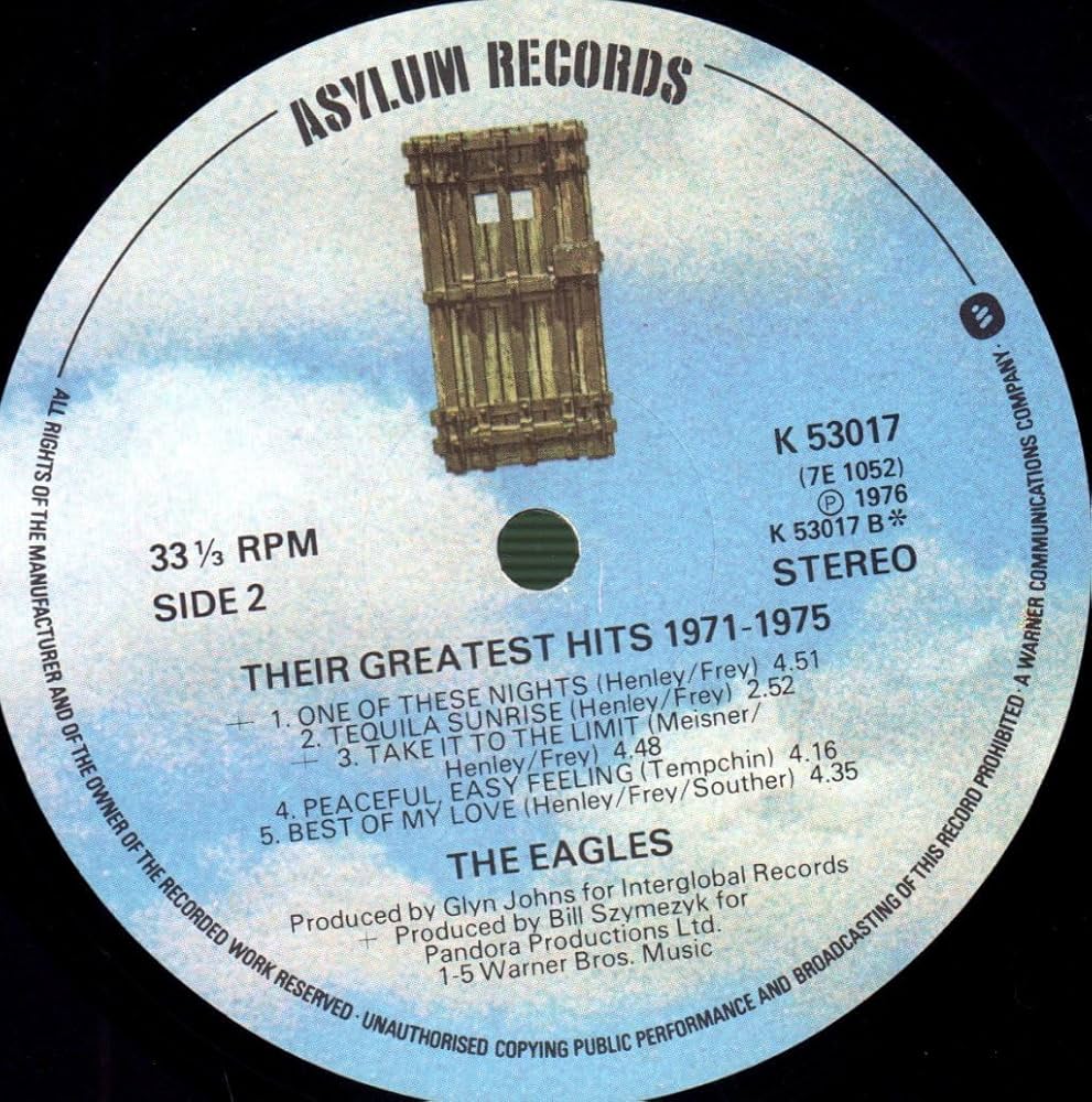 Eagles Their Greatest Hits 1971-1975 UK盤 Eagles – Their Greatest Hits 1971-1975 – Vinyl (Embossed