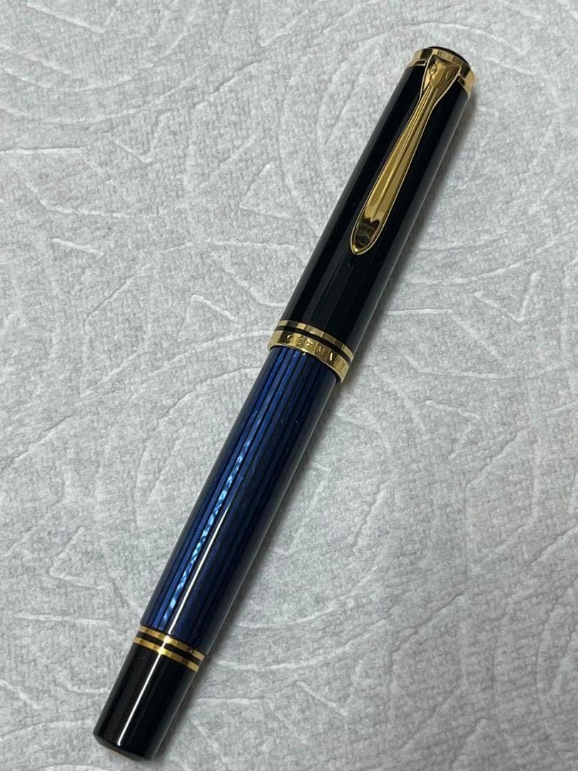 ペリカン スーベレーン M800 万年筆 青縞 B 太字 PF刻印 ペリカン