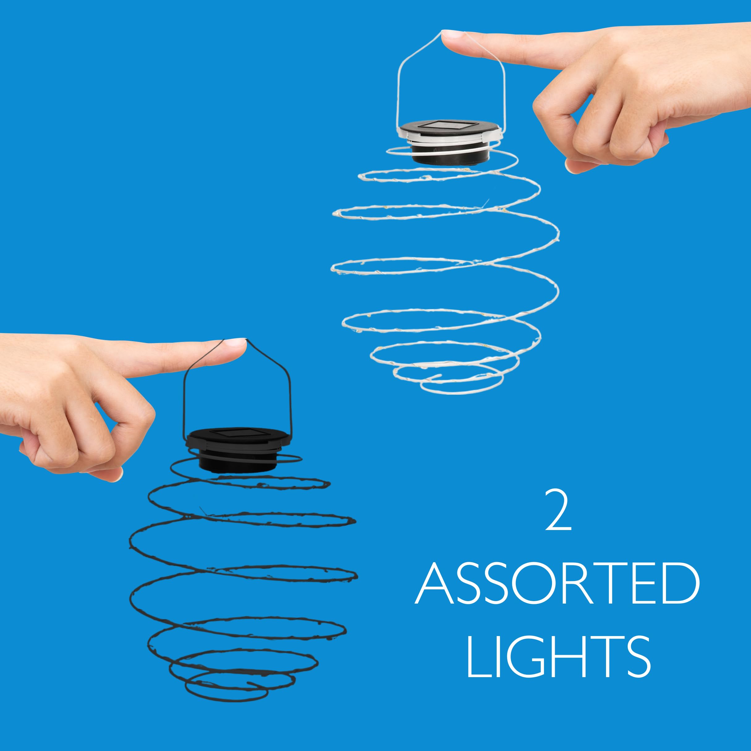 La Esencia Solarleuchten Außen, 2 Solarleuchten, Lichterkette Außen, Licht für Garten Terrasse Patio Balkon Camping Weihnachtsfeier, Warmes LED Licht, Wasserdichte Leuchten Außenbeleuchtung