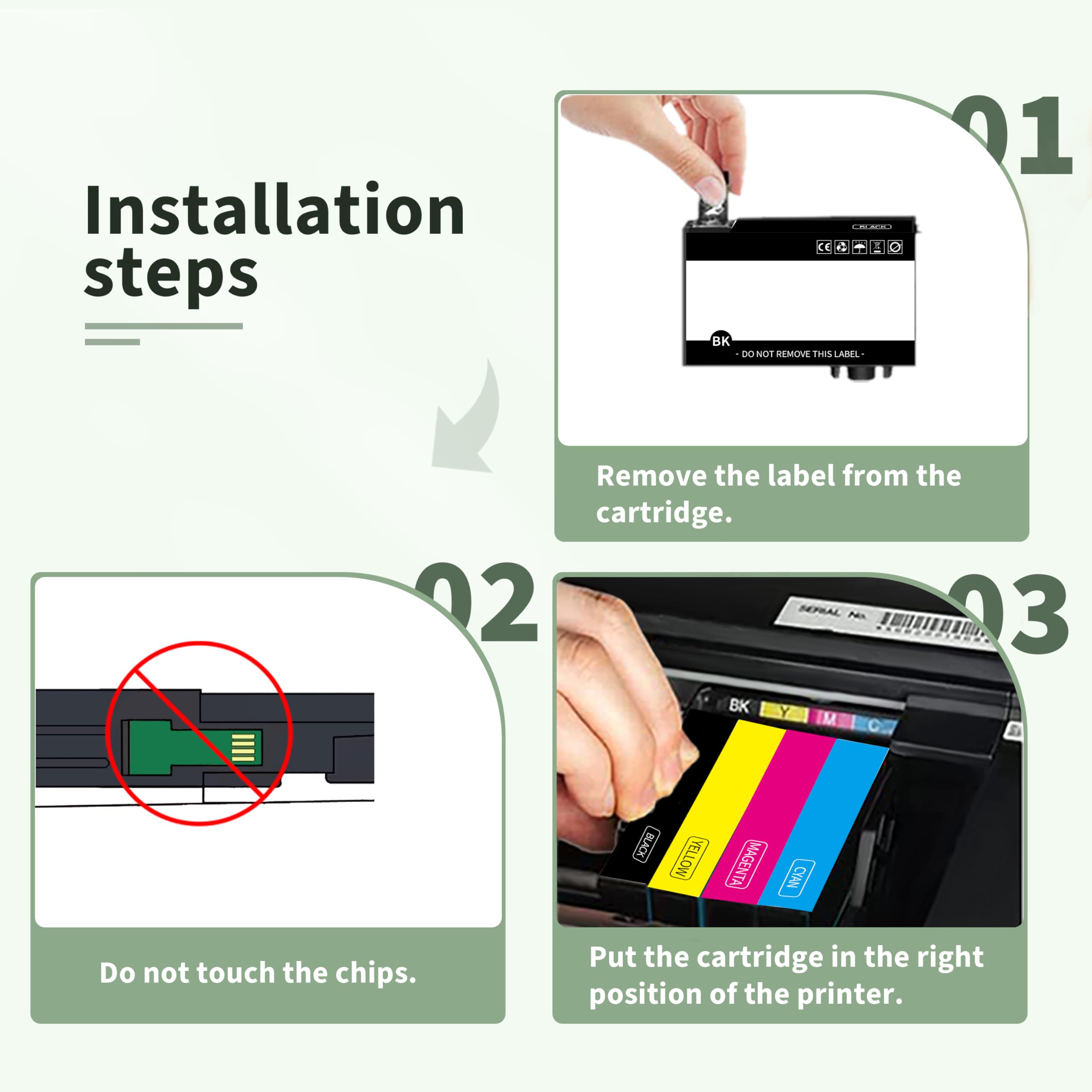 Compatible 604XL Ink Cartridge Replacement for Epson 604 Ink Cartridges Multipack Compatible with Expression Home XP-2200 XP-2205 XP-3200 XP-3205 XP-4200 XP-4205 WF-2910 WF-2930 (4-Pack)