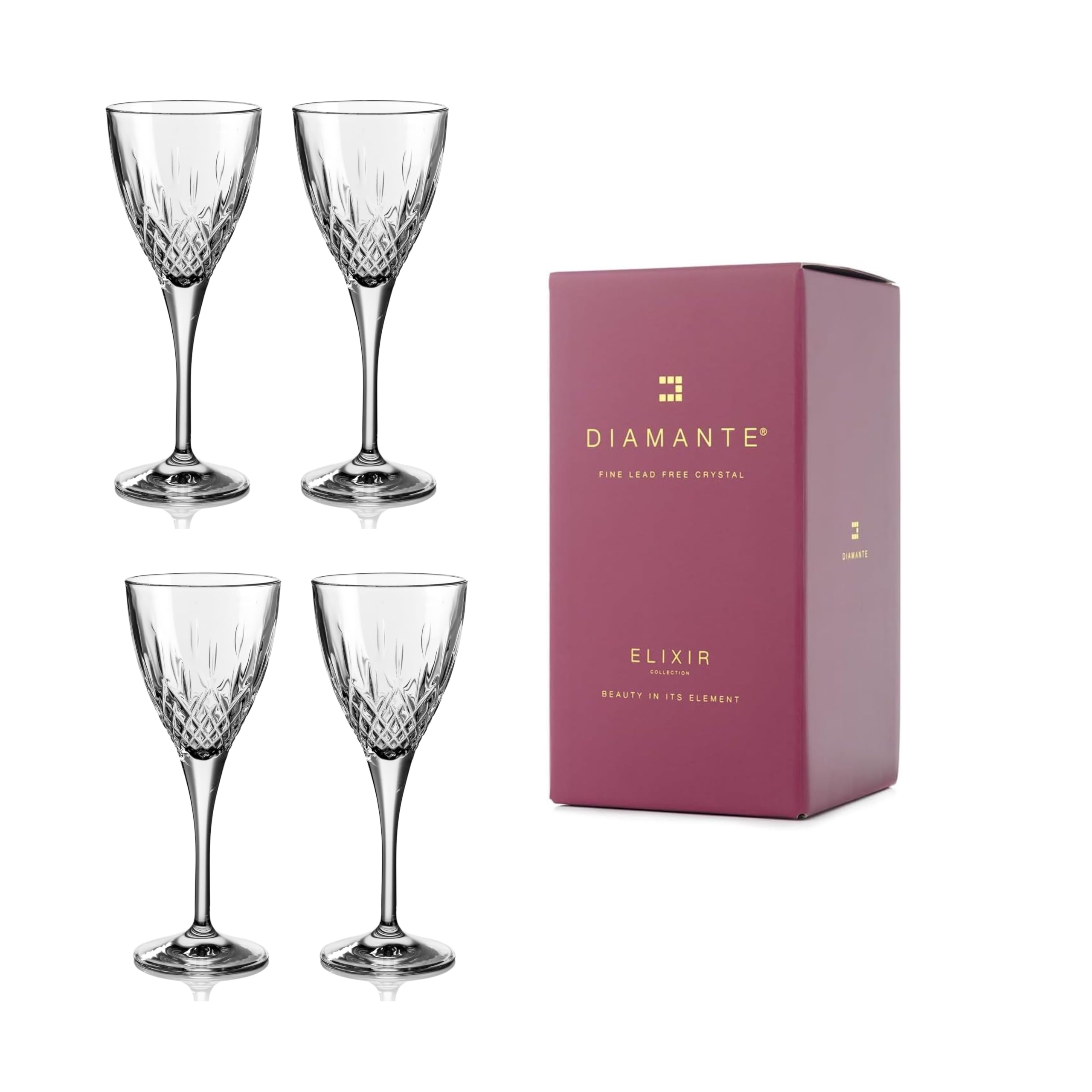 Verres à vin d'exception DIAMANTE Regency en cristal haut de gamme pour la table
