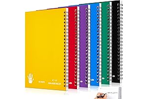 6 Pack Small Left Handed Notebook 8"x5" Notepad Spiral Notebooks for Left Handed Writers