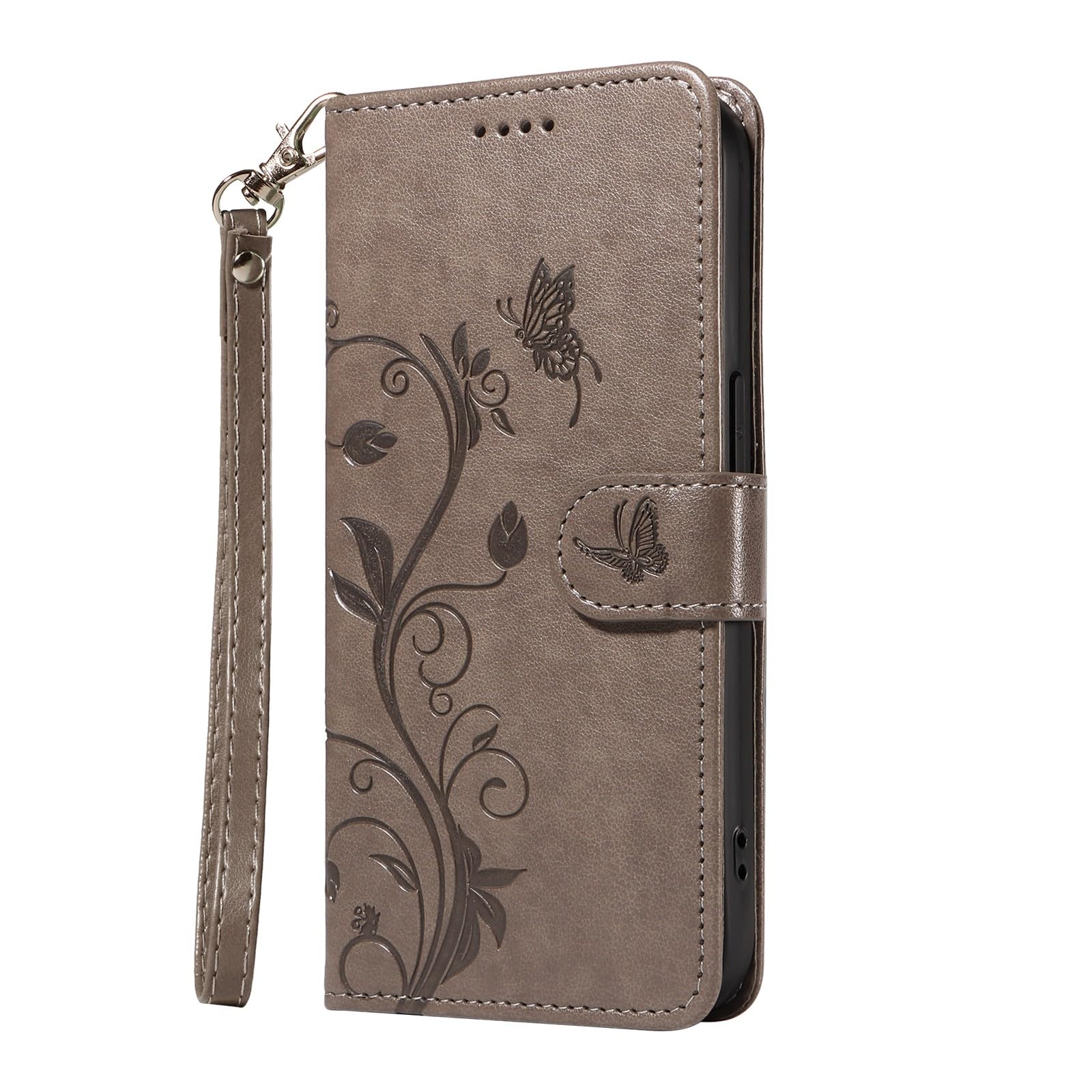 Étui Google Pixel 10 gris housse à rabat en cuir protection antichoc - 8