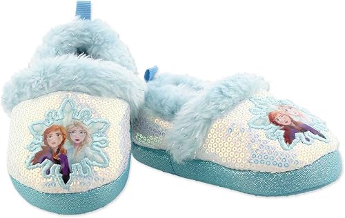 Disney Frozen 2 Elsa Anna - Pantuflas de felpa para niñas pequeñas