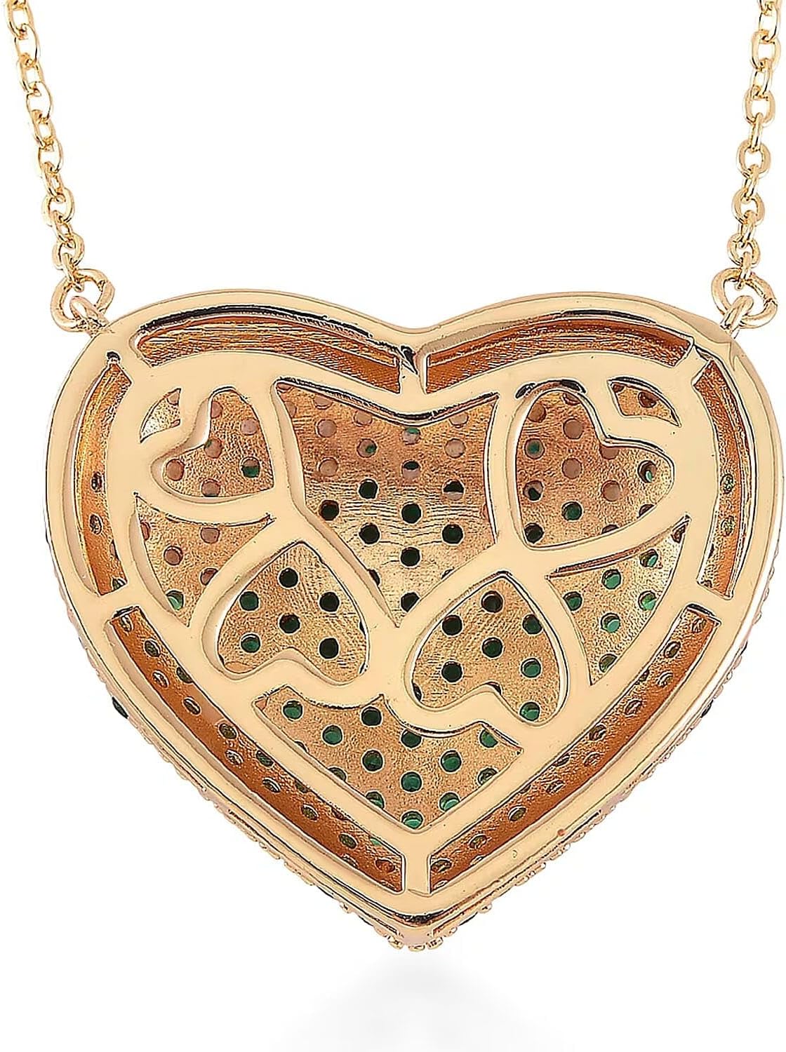 SHOP LC DELIVERING JOY Cubic Zirconia Heart Necklace 20-22 Inches in Goldtone Jewelry Gifts for Women