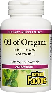 Natural Factors Oil Of Oregano 180Mg, 60 Soft Gels