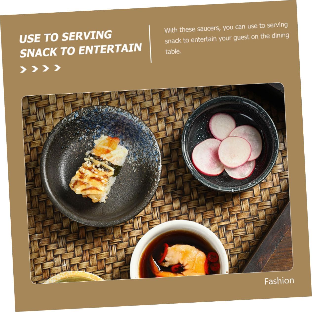 Garneck 4pcs Convenient Sauce Dishes Decorative Sauce Plates Ceramic Dinner Accessory