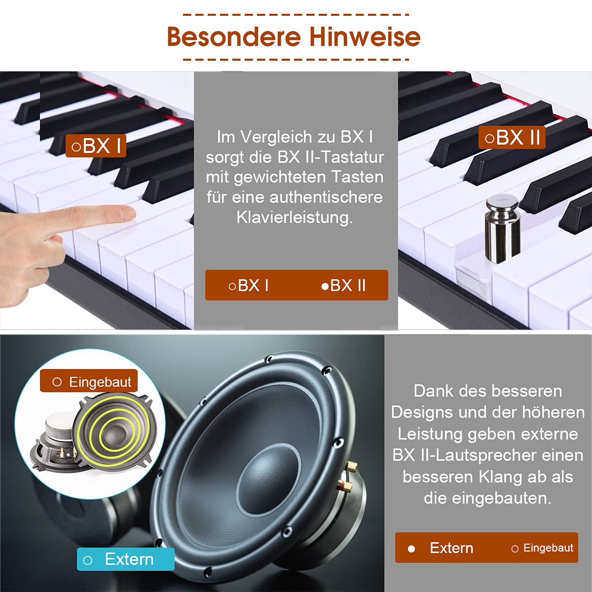 GOPLUS 61/88 Tasten Digitalpiano mit Anschlagdynamischen Standardtasten, Tragbares E-Klavier mit 128 Klänge & Rhythmen, Pedal, Keyboard mit Lehr- & Metronom-Funktionen, MIDI(88 Tasten, Weiß)