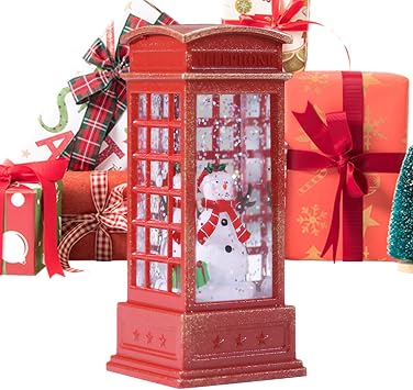 Christmas Snow Globe Lantern Lighted Christmas Tabletop Centerpiece Water