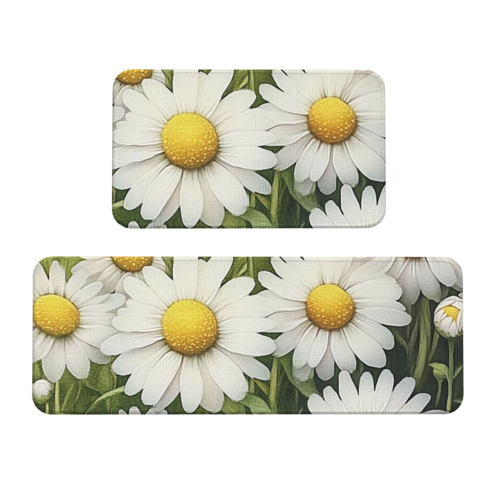 Tapetes de cocina cómodos de flores con alfombras acolchadas para suelo de hogar