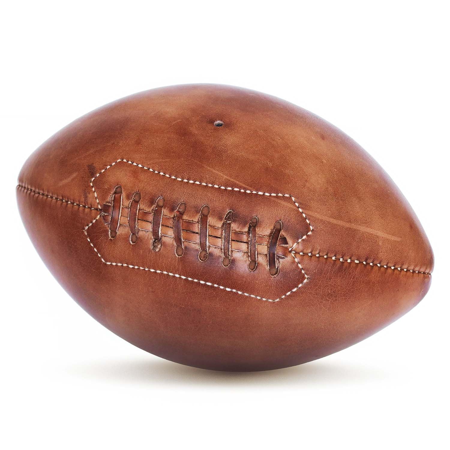 Retro American-Football aus echtem Leder – Handgefertigt Vintage Football Outdoor & Sammlerstück Robust