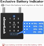 eLinkSmart Heavy Duty Smart Padlock with Key, Pad Lock with Code Keypad, Weatherproof Bluetooth RFID Keyless Electronic Digital Combination Lock for Gate Outdoor Fence Storage Unit Locker Shed Pool