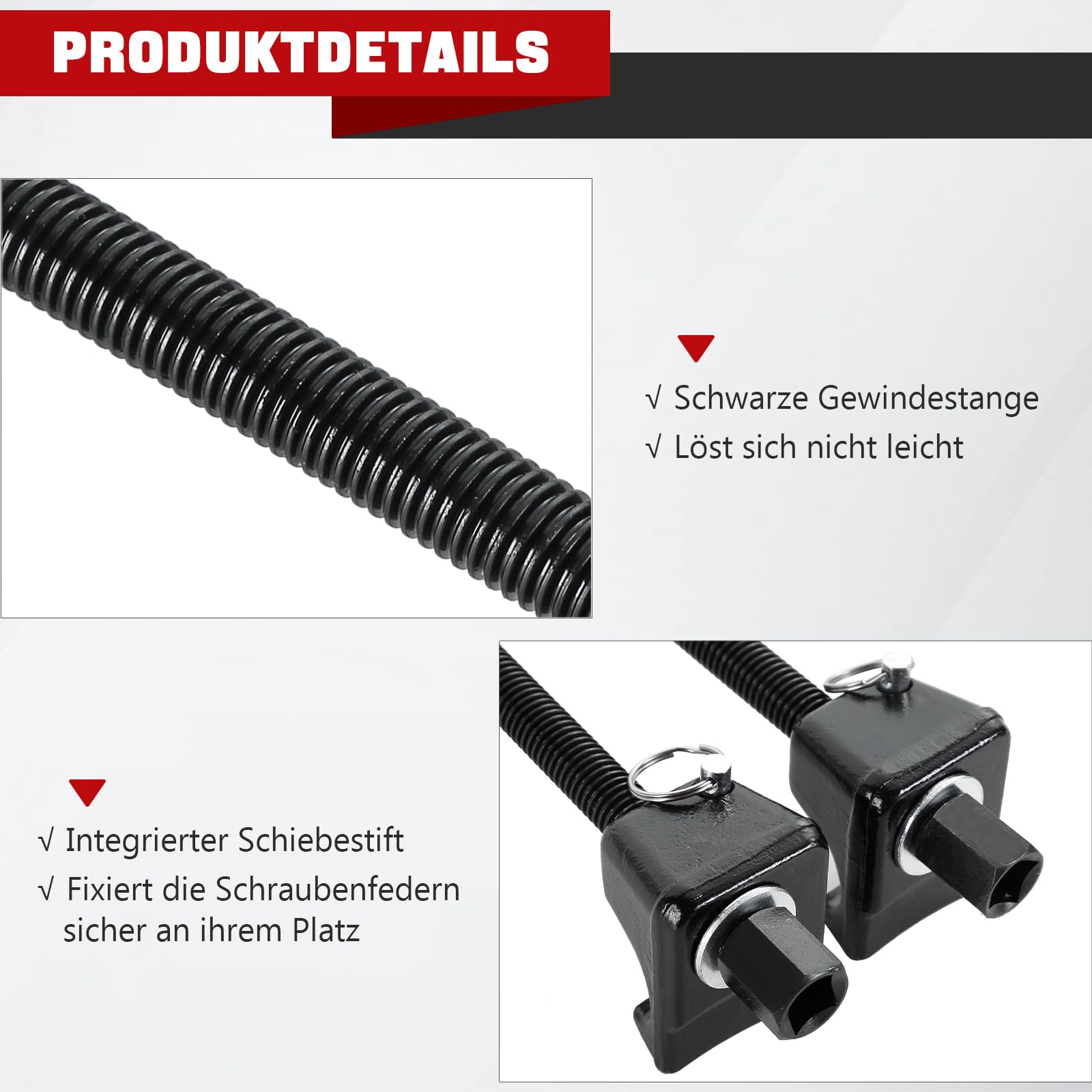 DASBET 2-TLG Federspanner Set | Feder Spanner Montagewerkzeug 300 mm für Auto & Motorrad, Spulenfedern, Federbein, Vorderachse & Hinterachse, Federspanner für Federwechsel