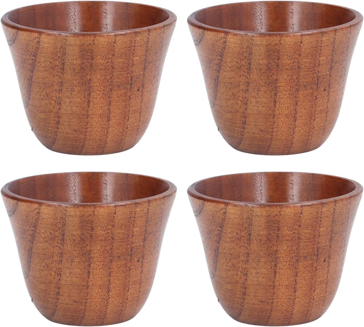 ZPSHYD 4 squisite Tazze da tè Giapponesi in Legno di Piccola capacità, Tazze da Bere in Legno, Tazze da Sake in Legno Naturale, Set da tè in Legno - Utensili da tè Resistenti al Calore