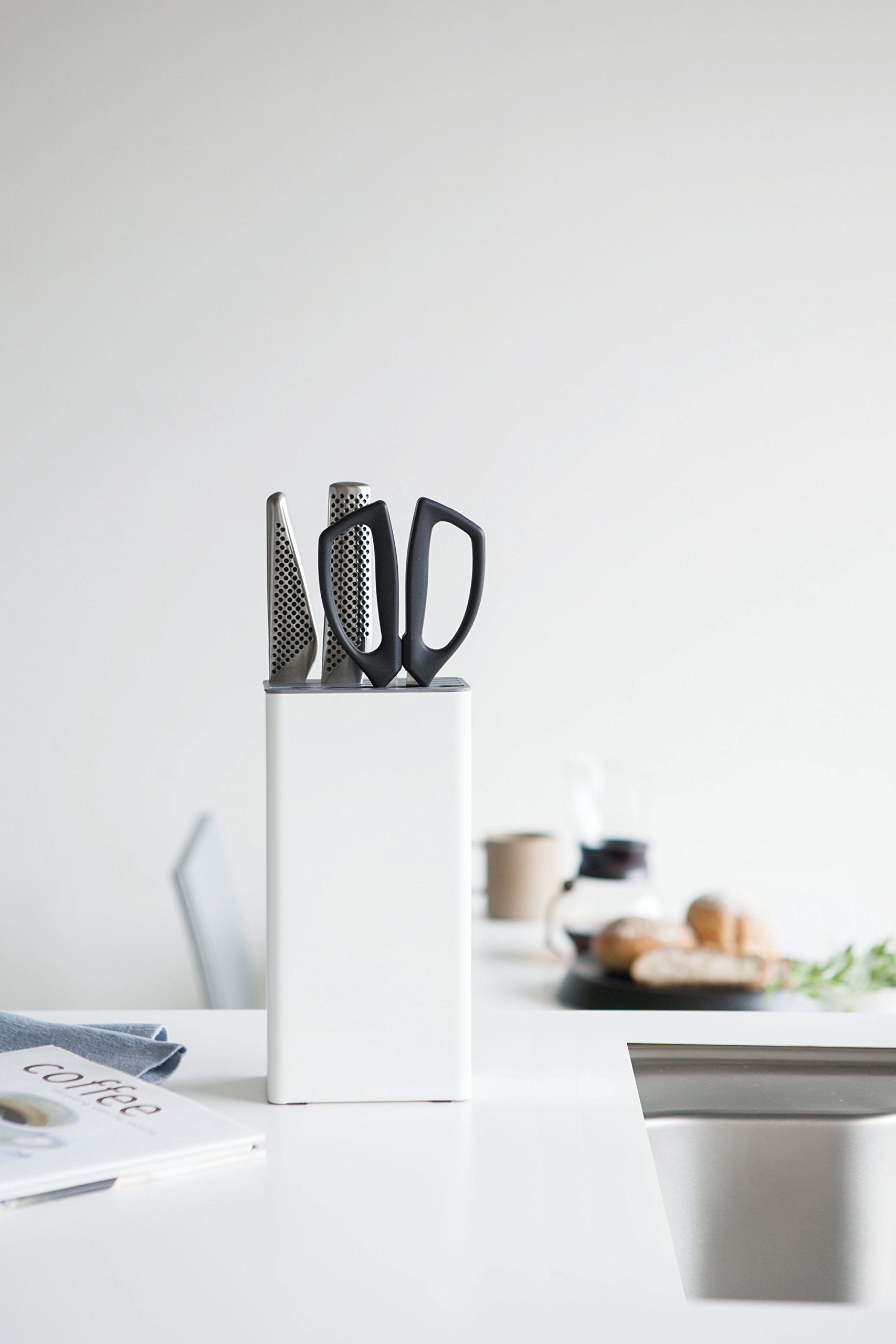 ????(Yamazaki) KT-PL CD WH Kitchen Knife & Scissors Stand, ?W11×D7×H22.3cm, wht