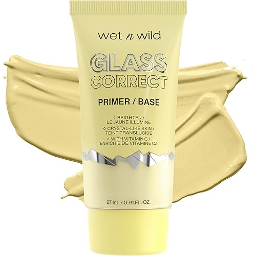wet n wild Prime Focus Glass Skin Correct Primer, Bright Crystal Finish, Yellow