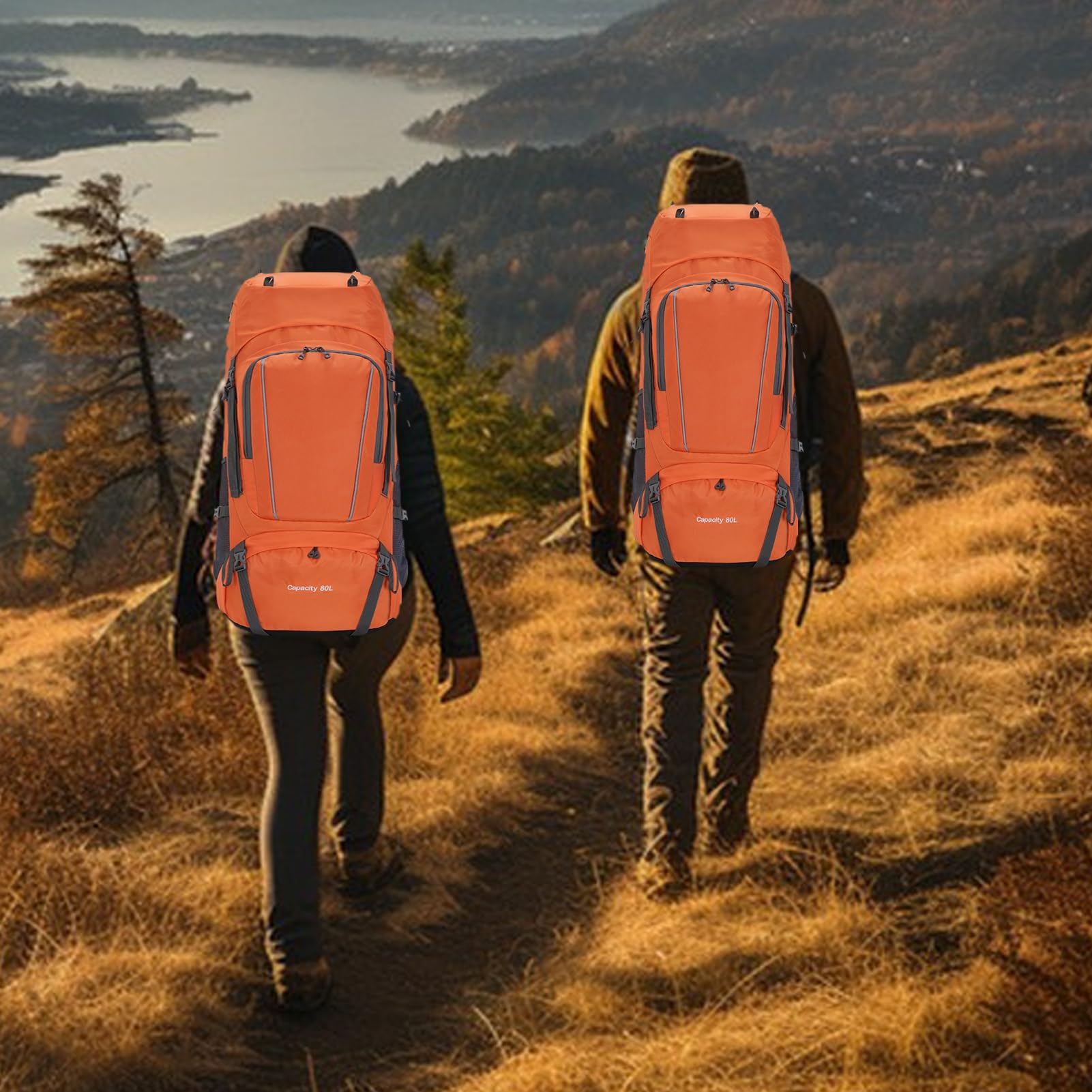 Zackpack Esterno 80L, Zaino per da Viaggio da Campeggio con Protezione della Pioggia e Design Traspirante, Tessuto Oxford e Poliestere, per Lo Zaino in Spalla Ed Escursioni