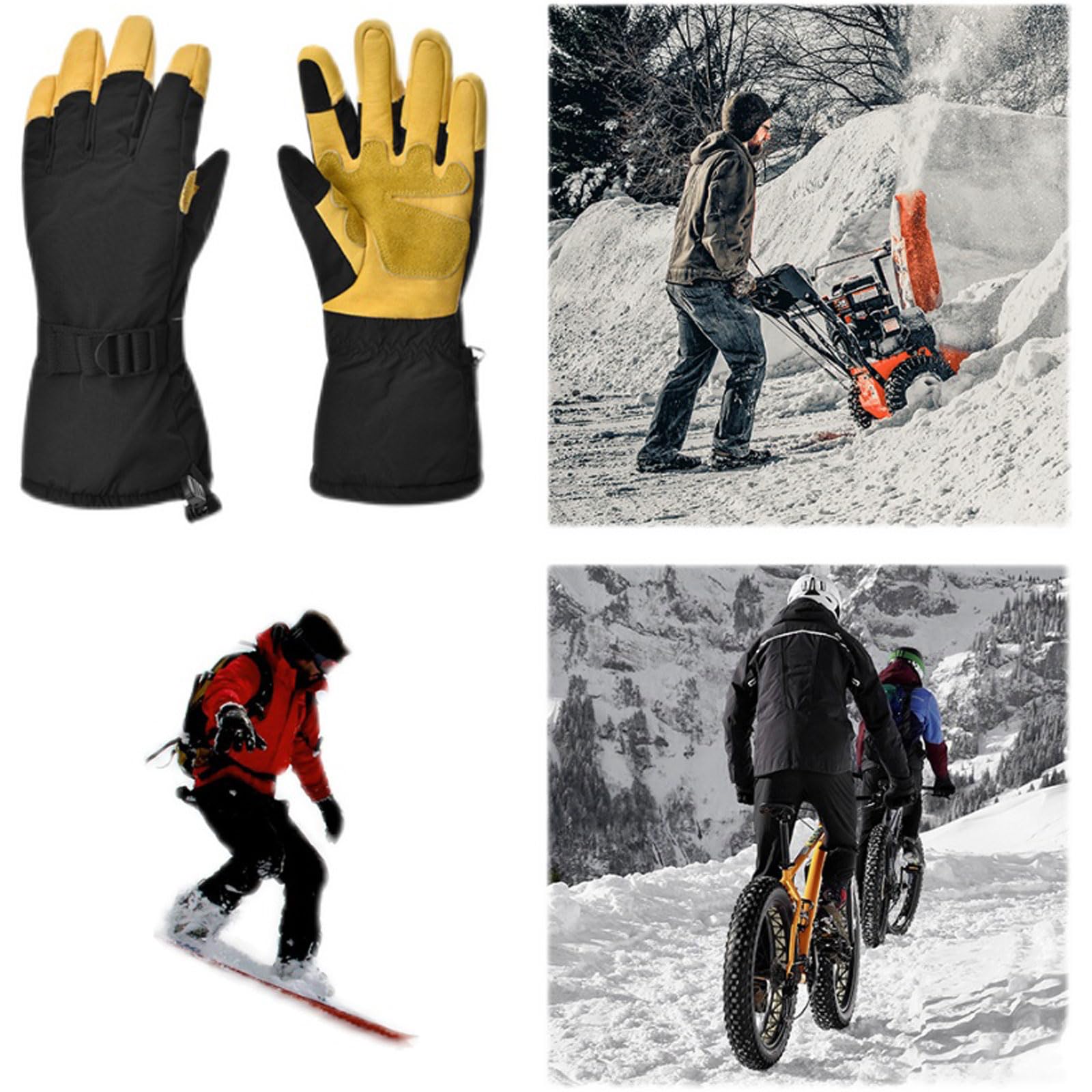 Winterhandschuhe, Winterhandschuhe, rutschfest, winddicht, Thermo-Handschuhe, Winter, warm, Outdoor-Sporthandschuhe, Touchscreen, Fahrradhandschuhe für Herren und Damen, kaltes Wetter