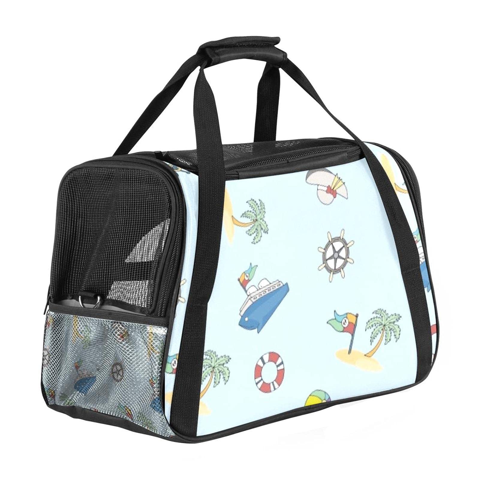 Sac de transport chat motif océan pour vacances et avion