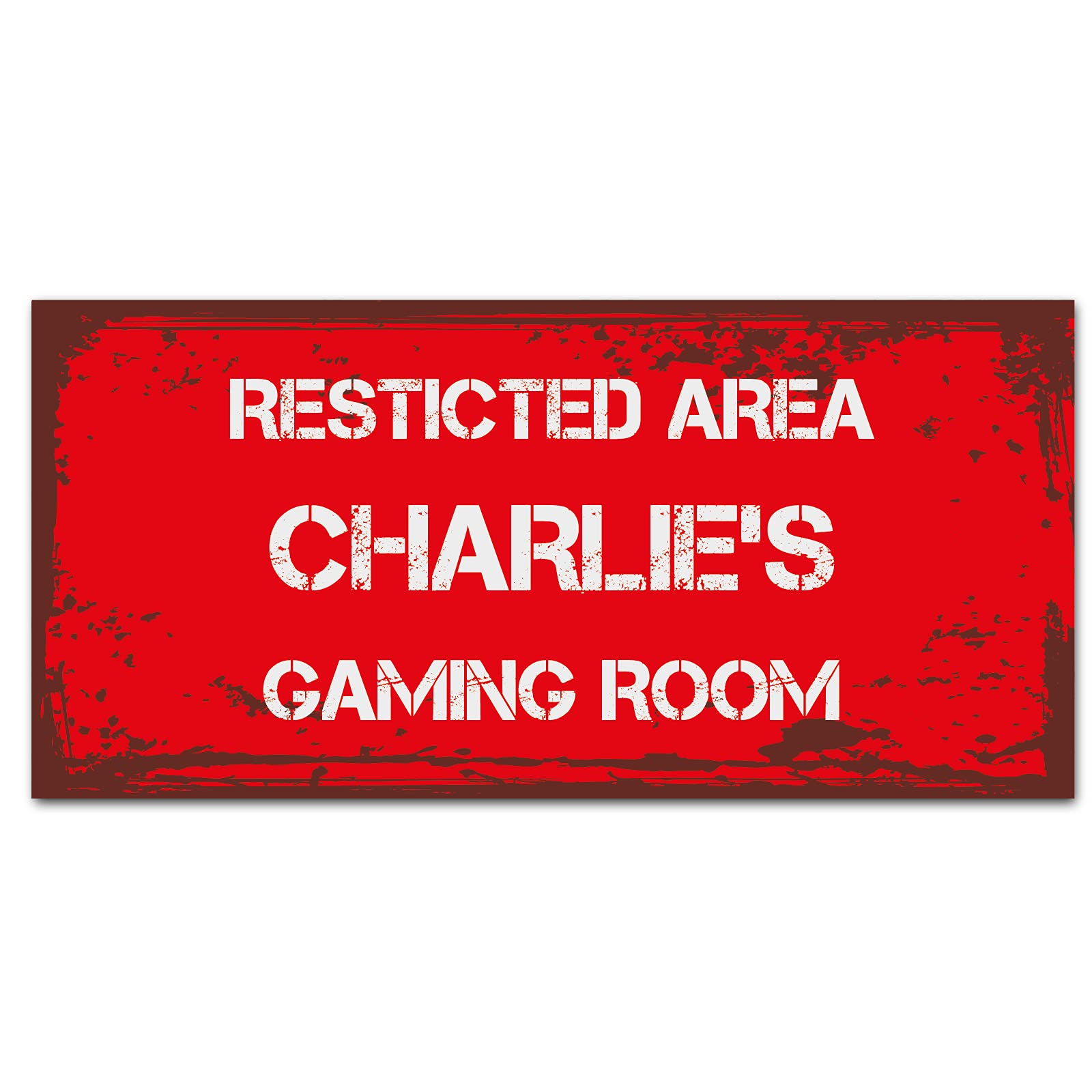 You Personalise Gamer Personalised Bedroom Door Signs, Red
