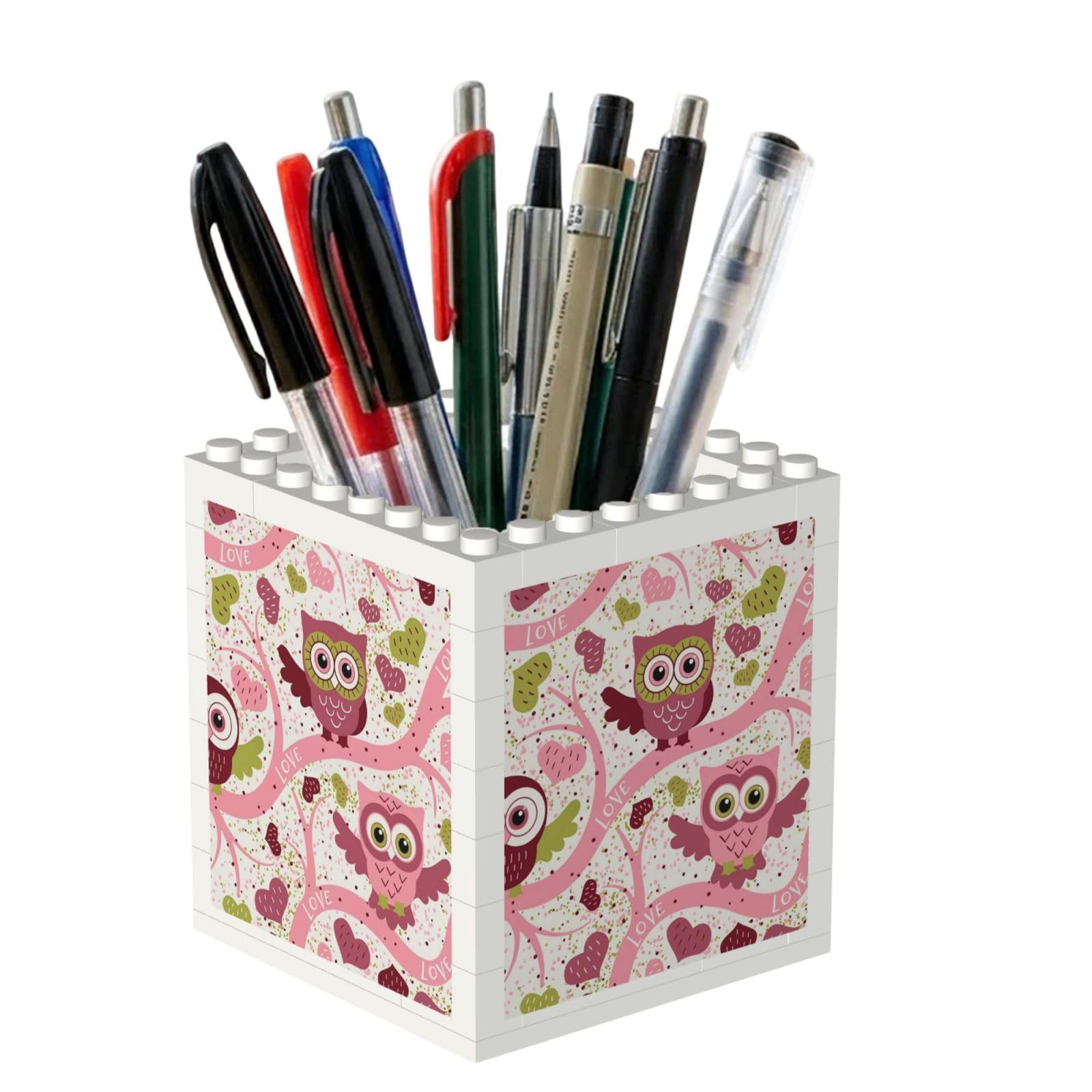 Poadnly Cute Owl, Pen Pot Pencil Holder for Office Home School, Compact Desk Organiser for Office Stationery