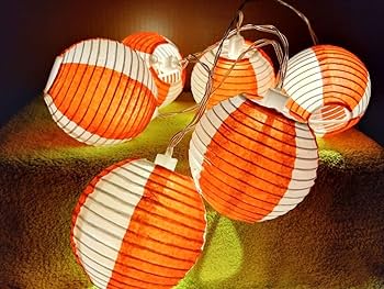 Amazon.co.jp: 夏に飾ろう！ミニ提灯 (和柄) 6灯LED付き