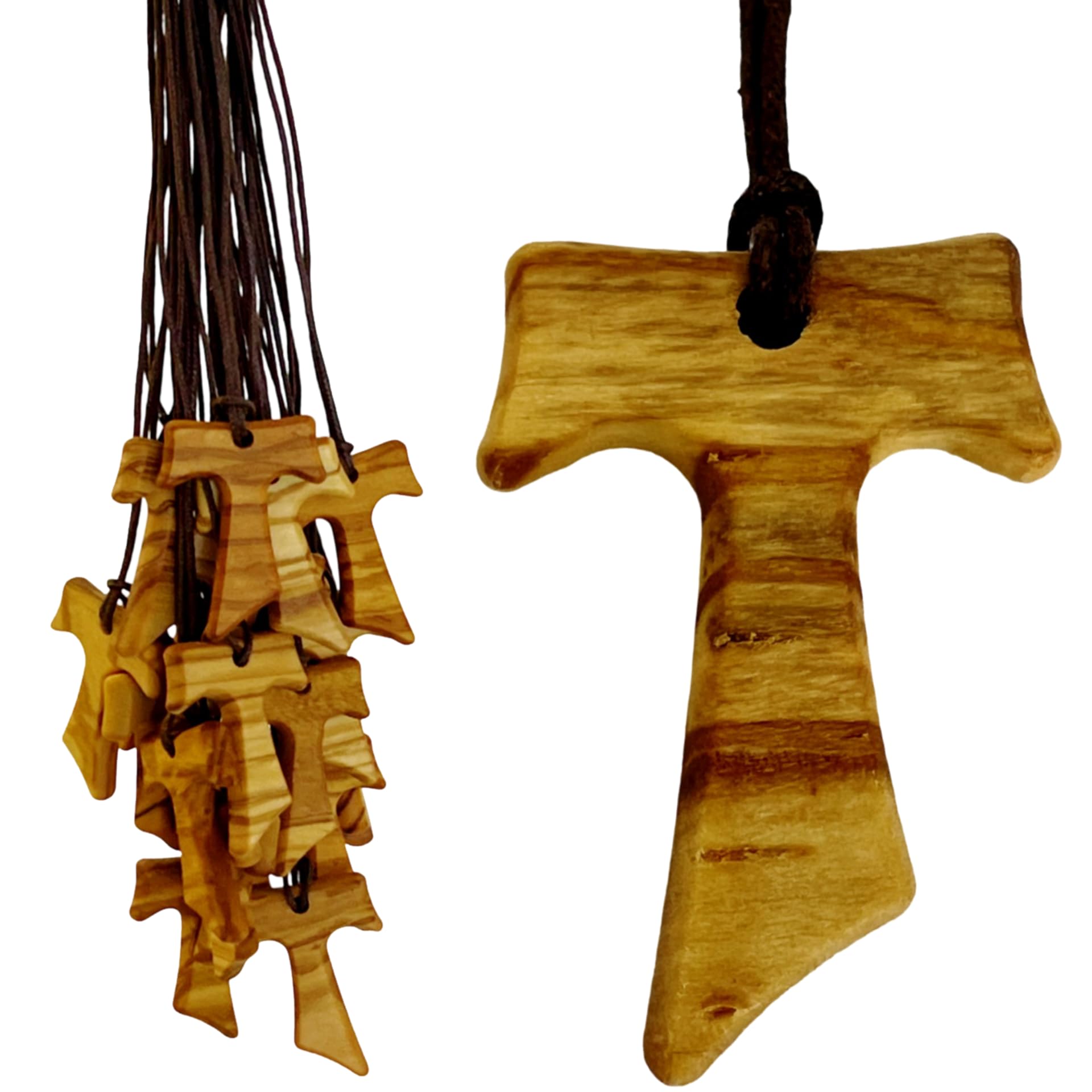 Regalami.shop Tau in olivo, set da 20 pezzi, Croce di San Francesco d' Assisi, Prodotti in Umbria (20, marrone)