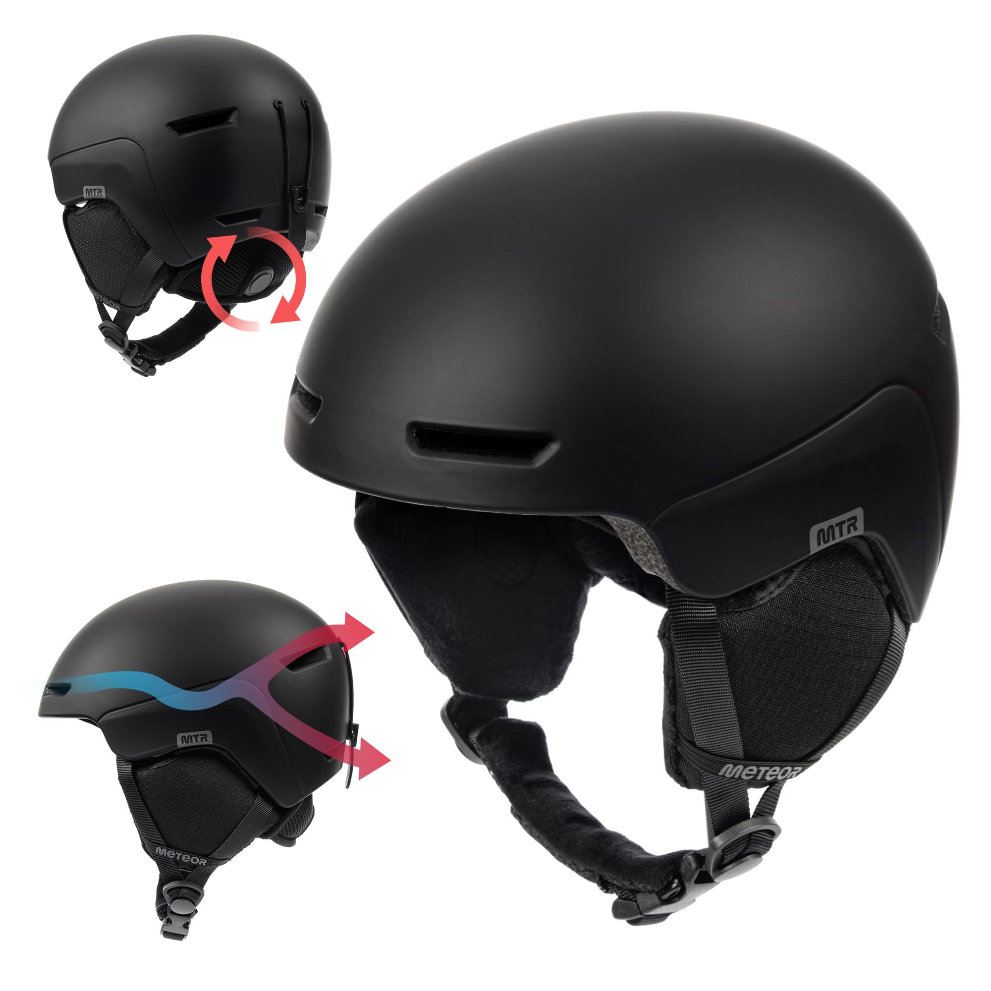 meteor Skihelm für Kinder und Erwachsene Snowboardhelm Herren Ski Helme mit Active Belüftungssystem fur Mädchen und Jungen Skihelm mit System zur Installation von Skibrillen für klare Sicht
