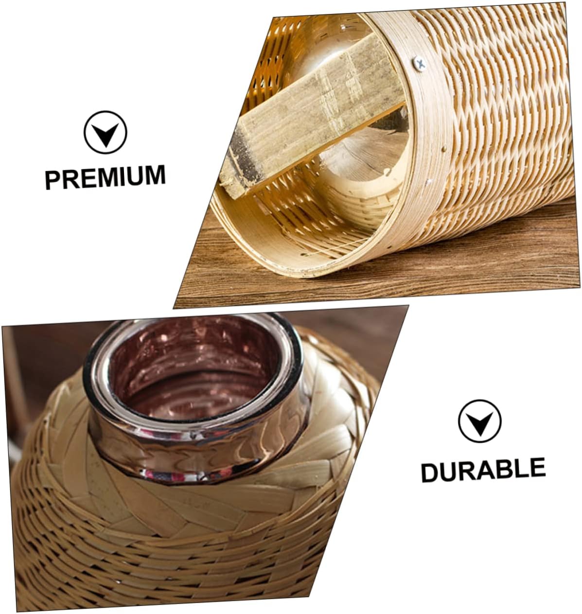Zerodeko 1pc Insulated Water Bottle Traditional Rattan Flask for Hot Drinks Vintage Capacity for Use Creative and Design Easy to Clean