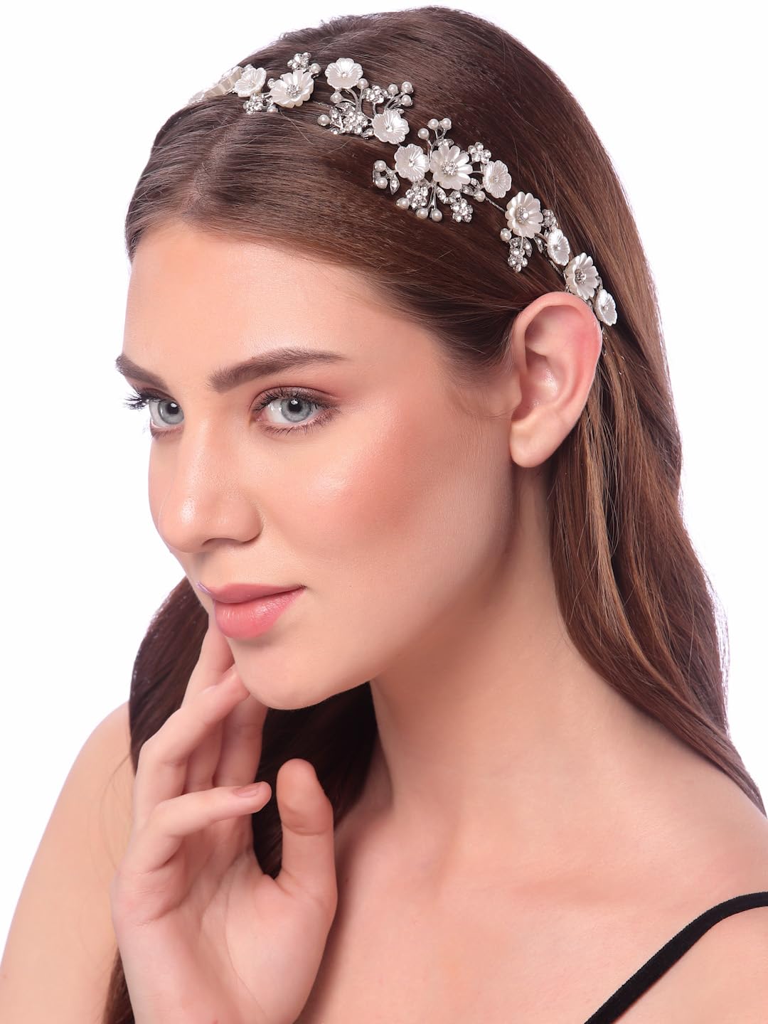 Vogue Hair Accessories Metal Hair Accessories Hair Clip For Women And Girls (Silver) (Shell Flower)