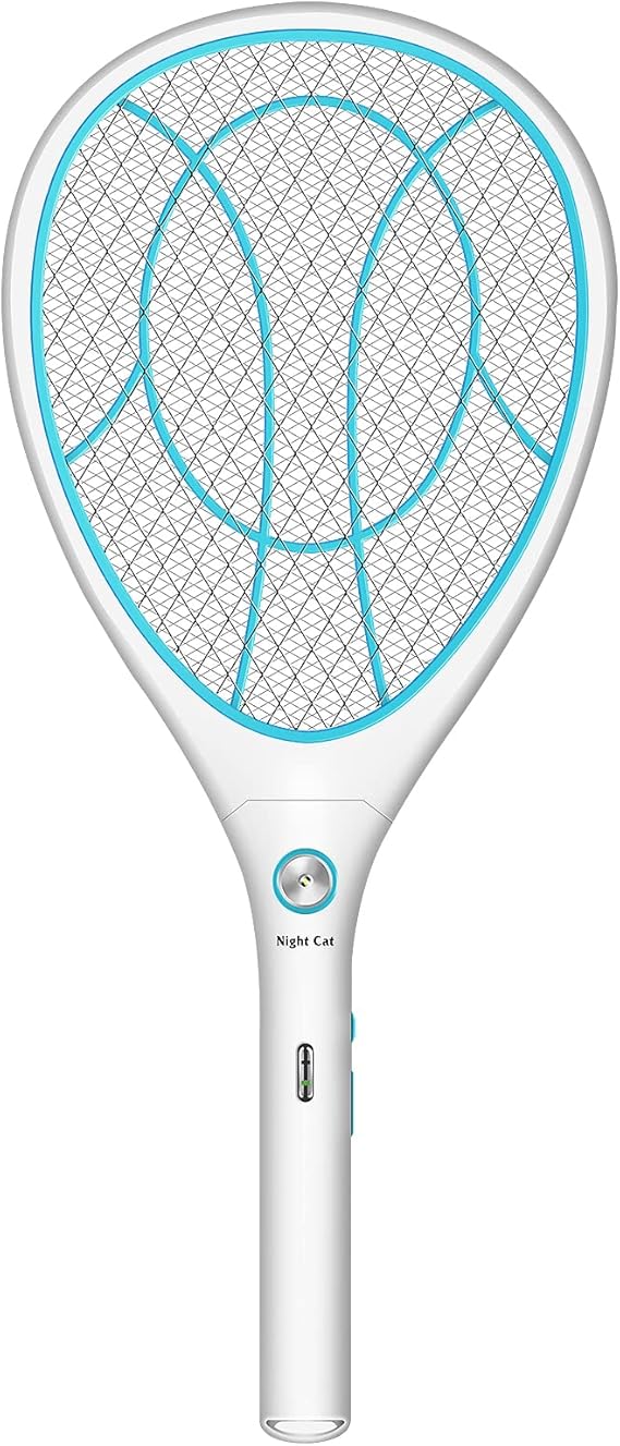 Night Cat Fly Zapper Electric Fly Killer Swatter 3000V Mosquito Bug