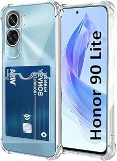 Honor 90 lite 5G جراب حماية ناعم ومضاد للخدوش والصدمات من البولي يوريثين المقاوم للحرارة بتصميم رفيع مع حامل كروت لموبايل هونر لايت شبكة الجيل الجامس 5G شفاف