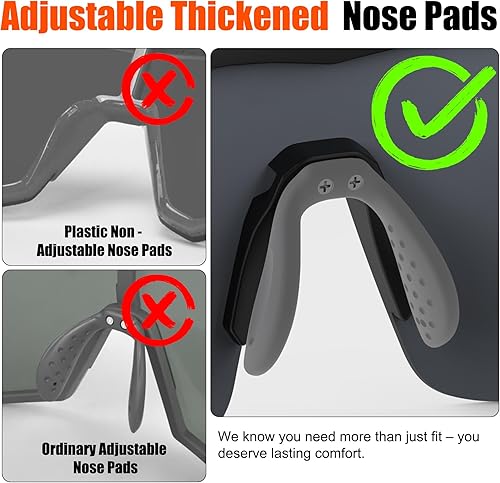 Miniatura 5 de Lentes de sol deportivos polarizados para hombres y mujeres, lentes de sol envolventes para correr, ciclismo, béisbol, pesca, golf, senderismo