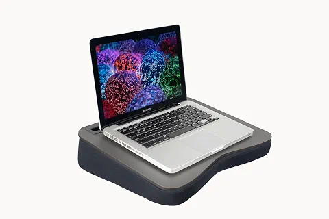 Suporte para Notebook Mesa de Colo Base em Almofada de Espuma com Slot para Celular Tablet