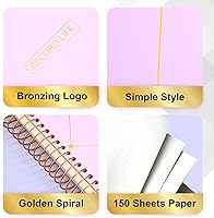 Vista 40 de Yoment Small Spiral Notebook,300 Pages Hardcover Spiral Notebooks,5.5”x 7.5”College Ruled Notebook,A5 Spiral Bound Journal,Hard Cover Notebooks for