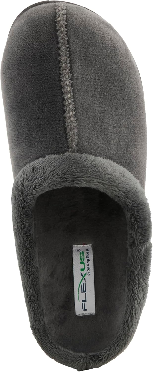 Flexus AUSHANA Women’s Slide Slipper – Plush Slip-On Clog with Removable Insole and Flexible Sole – Indoor House Shoe