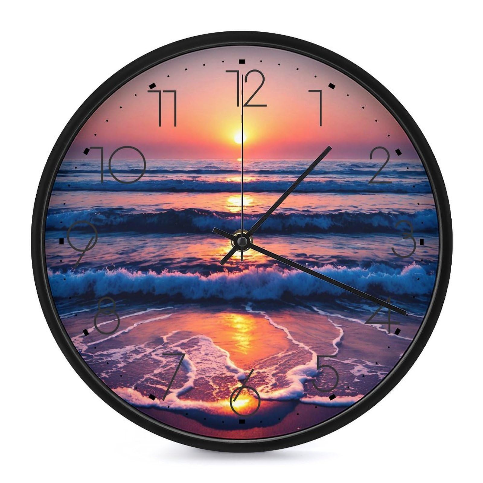 Horloge murale lever de soleil haut de gamme ronde et silencieuse