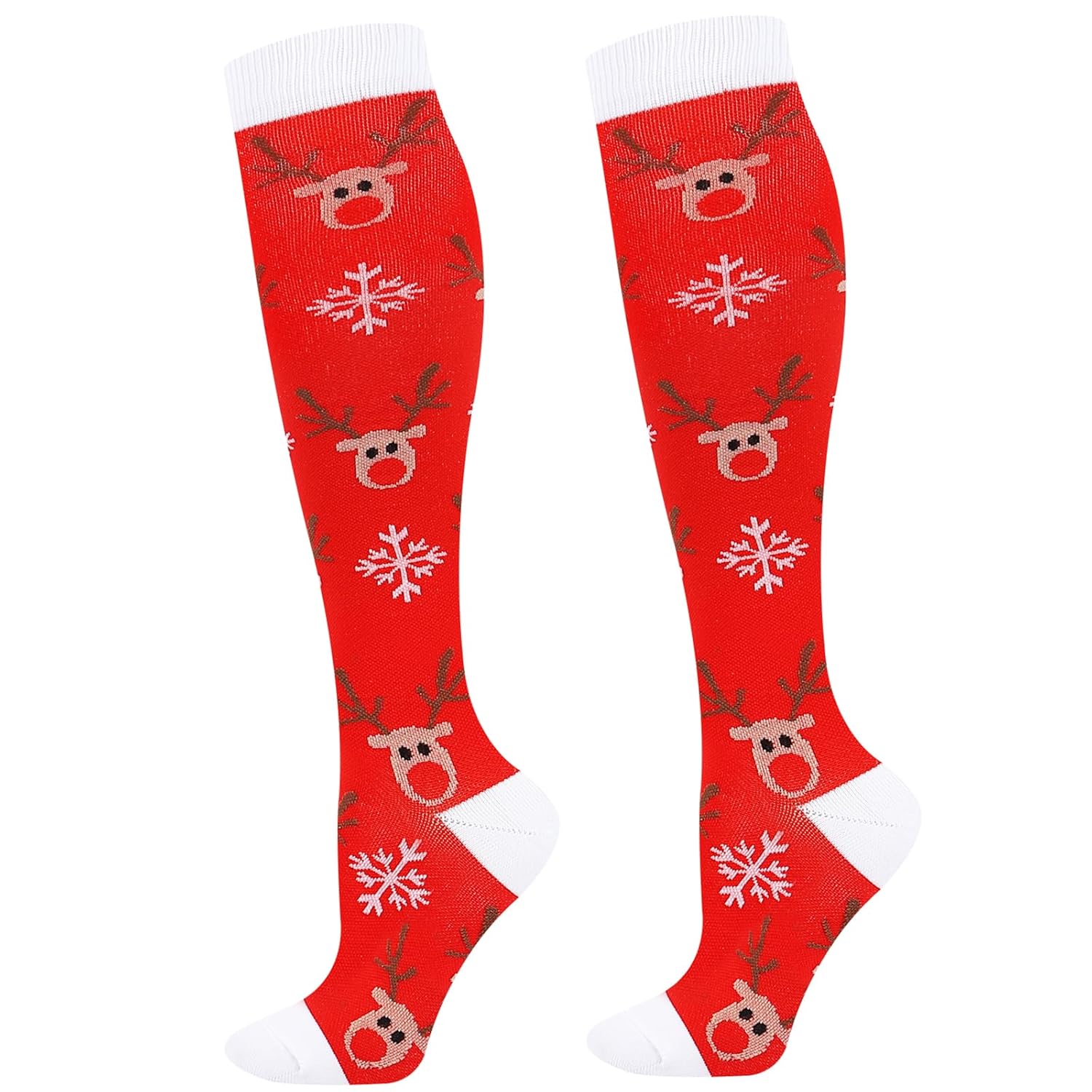 Junely Compression Socks for Women Knee High Festival for Running Athletic Nurses Pregnant Women Work Support Travel Flight