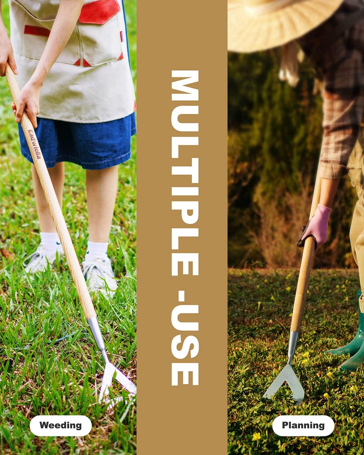 Dutch Hoe Garden Tool for Scraping Weeds 51 inch Long Handle Lightweight Garden Hoe Hollow Design for Women Cleaning Weeds and Grass,Leveling Landscape Garden Flat Hoe Tool Gifts for Gardeners : Patio, Lawn & Garden