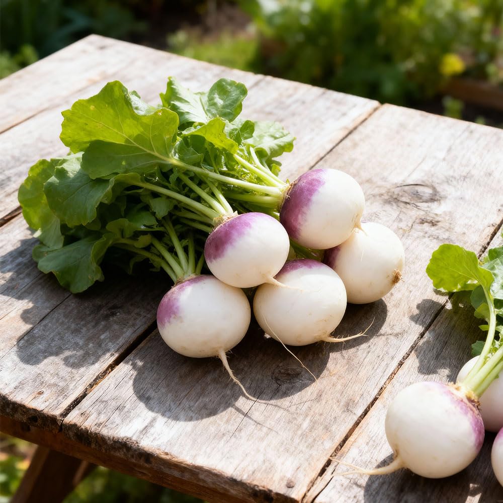 Turnip Seeds – Rapa Tonda a Colletto Viola – Heritage Round Purple-Top Variety – Fast Growing, Sweet Tender Flesh – High Yield Garden Vegetable
