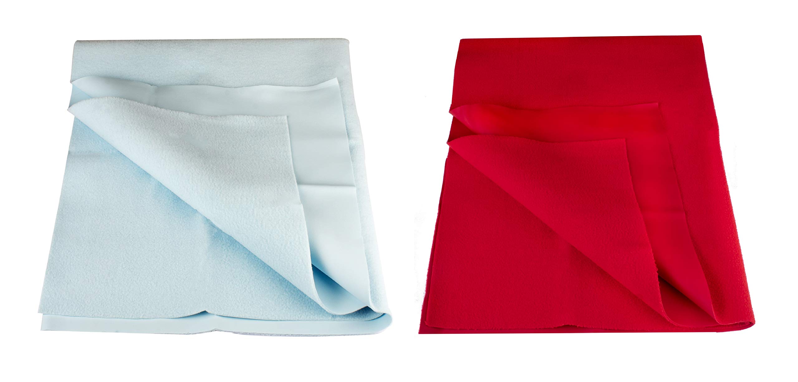 Flo-Rite Water Proof and Reusable Mat/Mattress Protector/Absorbent Sheets (100cm X 70cm, Medium)- Sea Blue & Red - Set of 2-image-36