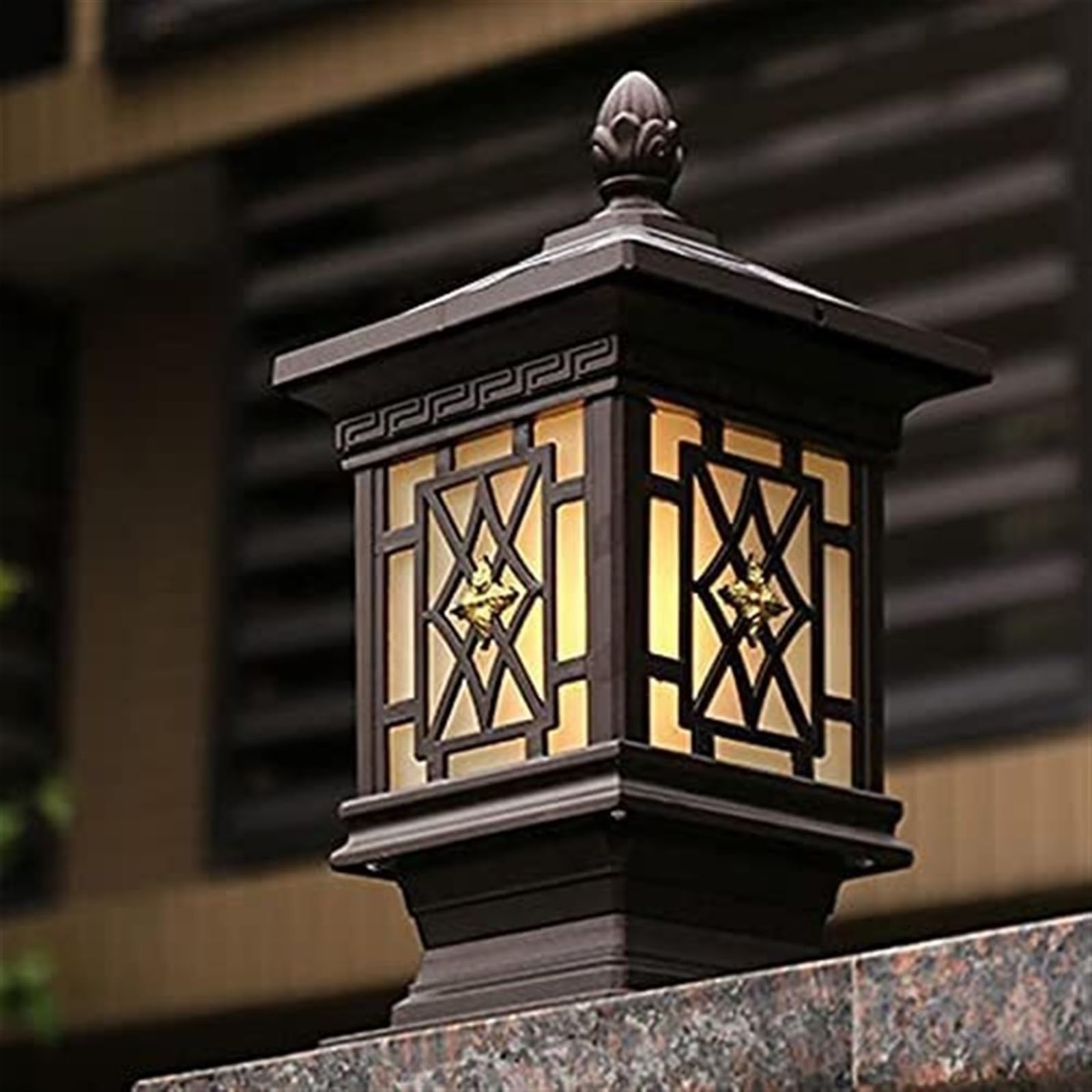 Prostokątne solarne lampy ogrodzeniowe na zewnątrz, kolumna LED do ogrodu, na taras, patio lub podwórko, krajobraz, latarnia filarowa (biała)