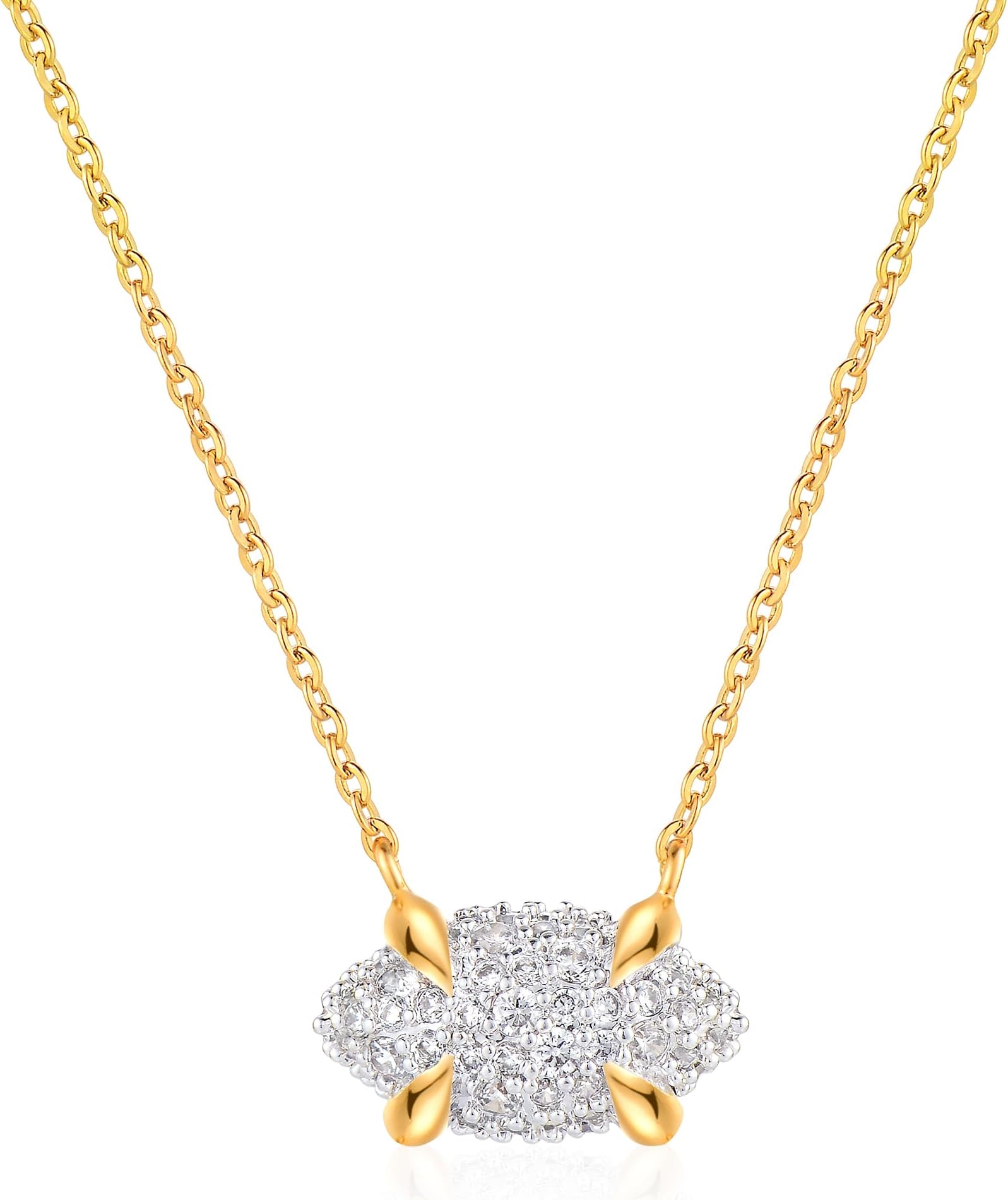 Valloey Rover Gold Necklace for Women 14K Gold Plated Circle Cubic Zirconia Pendant Necklace Dainty Twist Rope Chain Necklace Simple Jewelry Gift for Women