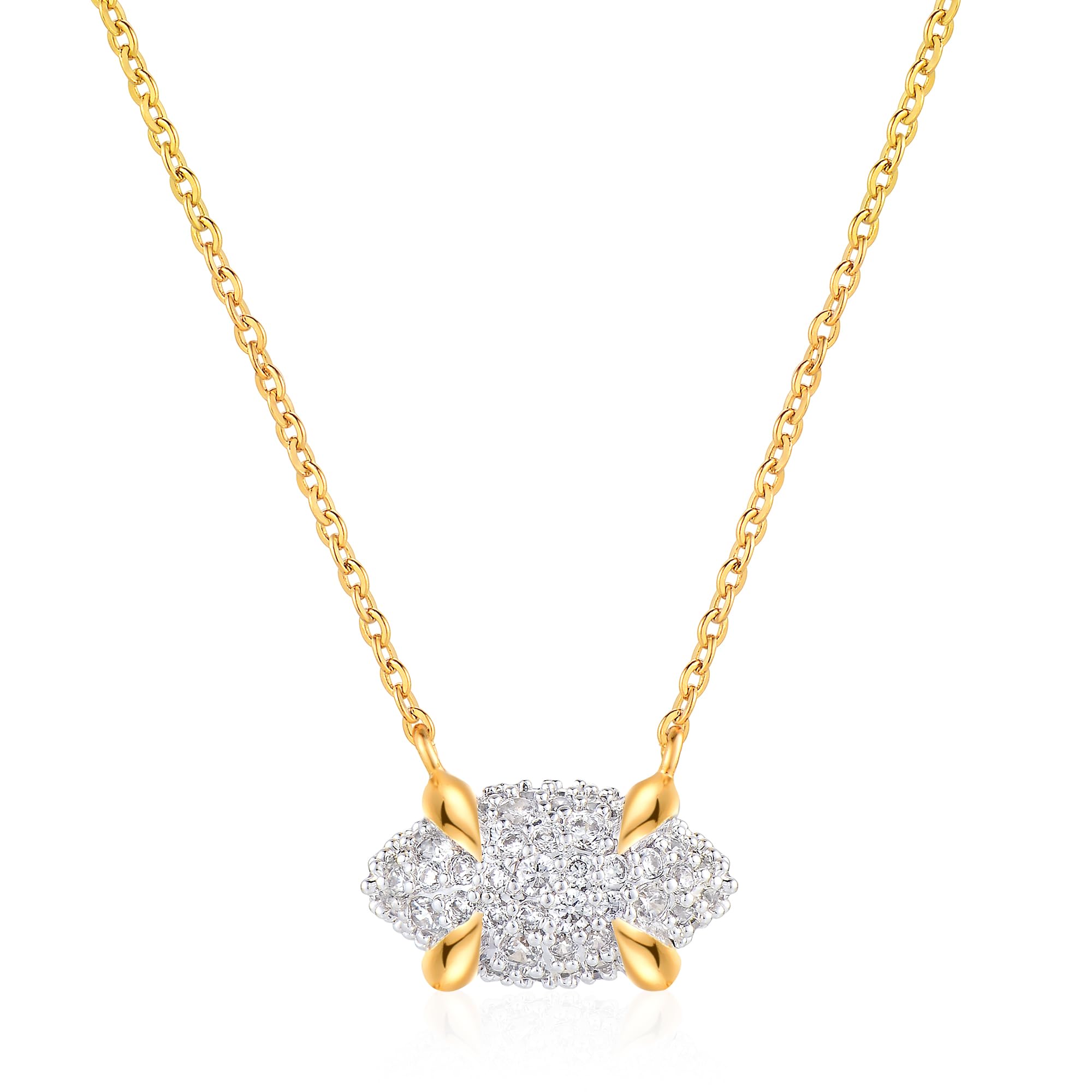 Valloey Rover Gold Necklace for Women 14K Gold Plated Circle Cubic Zirconia Pendant Necklace Dainty Twist Rope Chain Necklace Simple Jewelry Gift for Women