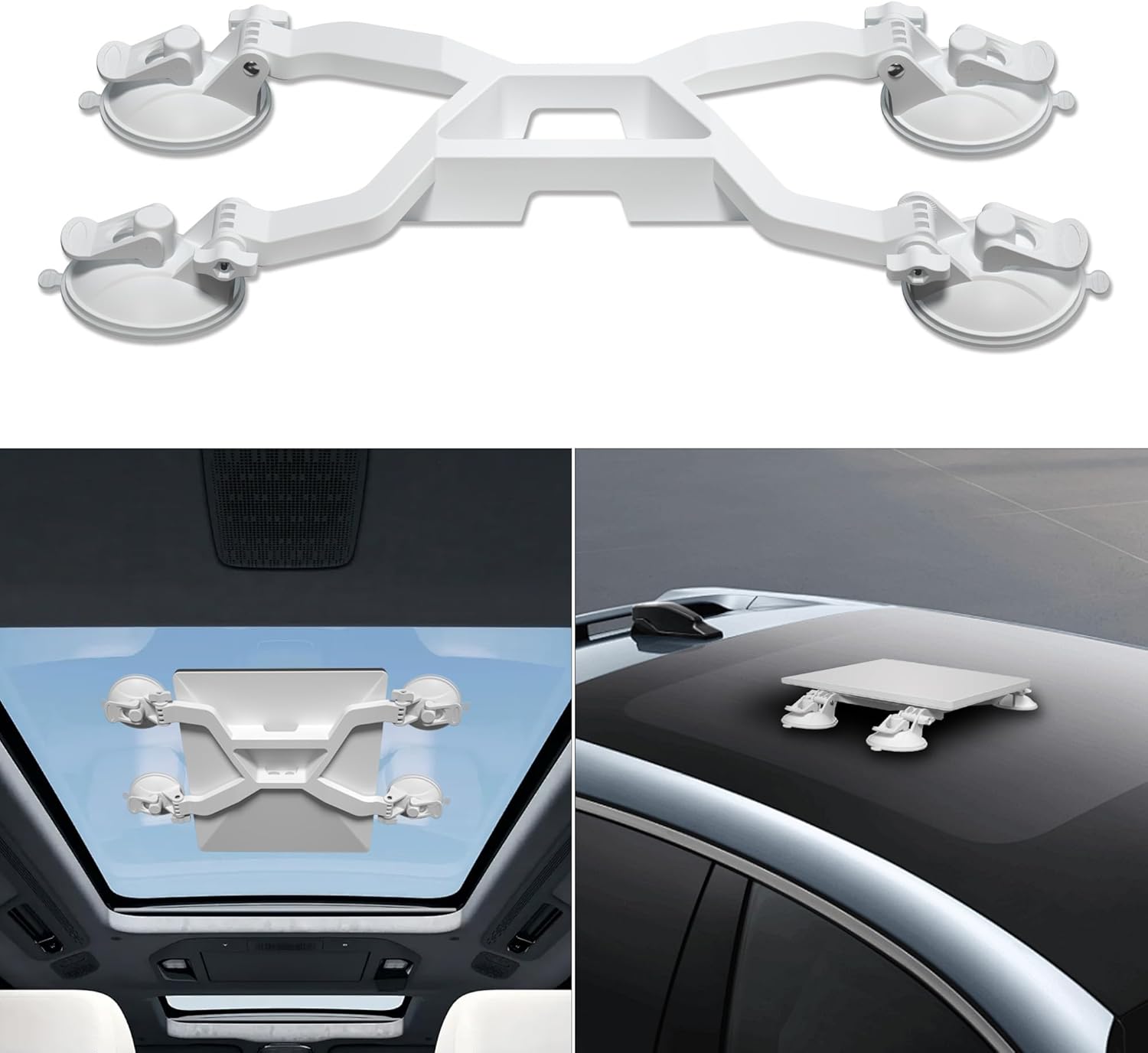 Starlink Mini Mount - 360° Adjustable Suction Cup for Starlink Mini, Universal for Car Roof/RV/Boat/Airplane, Secure & Portable for Indoor/Outdoor Glass Surfaces(White)