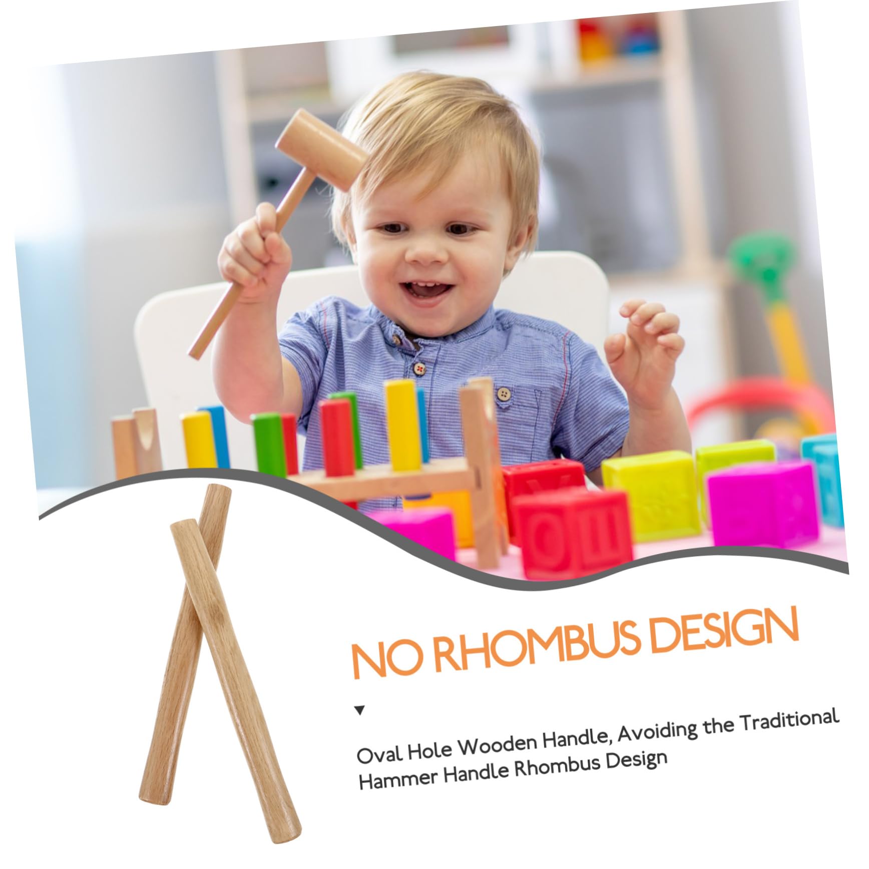 BESPORTBLE 2pcs Hammer Replacement Handle Wooden Handle for Hammer Outdoor Wood Handle Easy Install Comfortable Grip