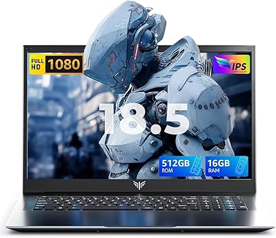 18.5 Inch Laptop Computer with Windows 11,8000 mAh Battery,Intel N150 Quad-Core Processor UP to 3.6GHZ,16GB DDR4 RAM 512GB SSD,WiFi 5,Full HD IPS Display,2025 Laptops for Work Business Office Student